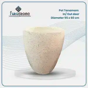 Pot Terazzo Crem Reguler 55×60 cm