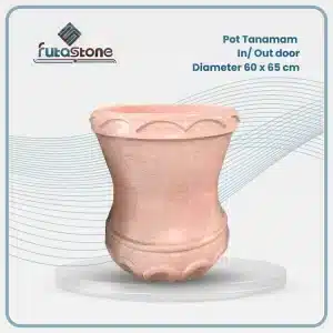 Pot Terazzo Motif Relief Pink 60 x 65 cm