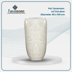 Pot Terazzo Reguler Crem 40 x 100 cm