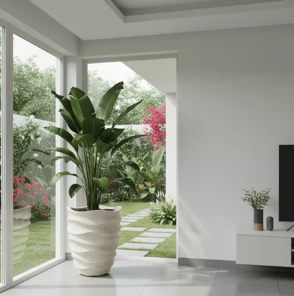 Pot terazzo motif kepompong