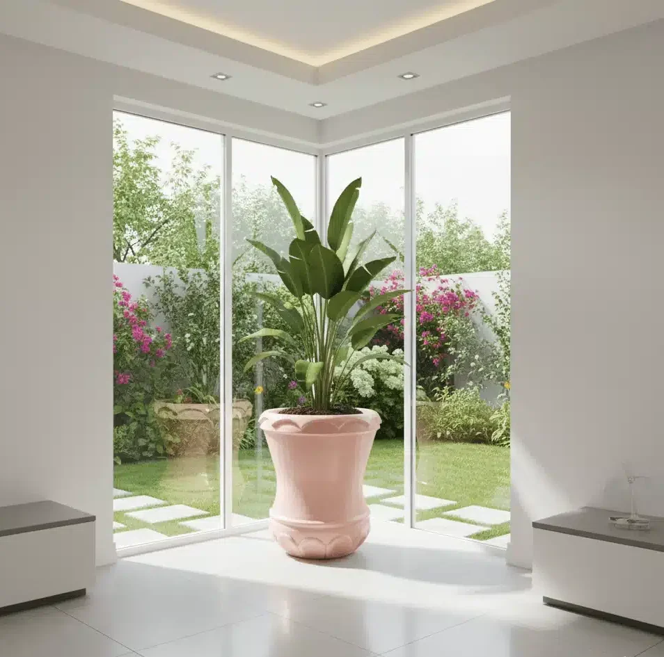 Sampel Pot Terazzo Motif Relief Pink