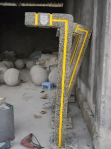 Contoh bollard pendestrian bentuk L