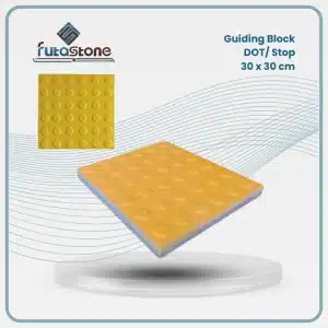 Guiding Block Tactile Go Motif Garis Alur Kuning Timbul Bahan Ubin Precast 30x30x3cm