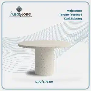 Meja bulat kaki tabung teraso