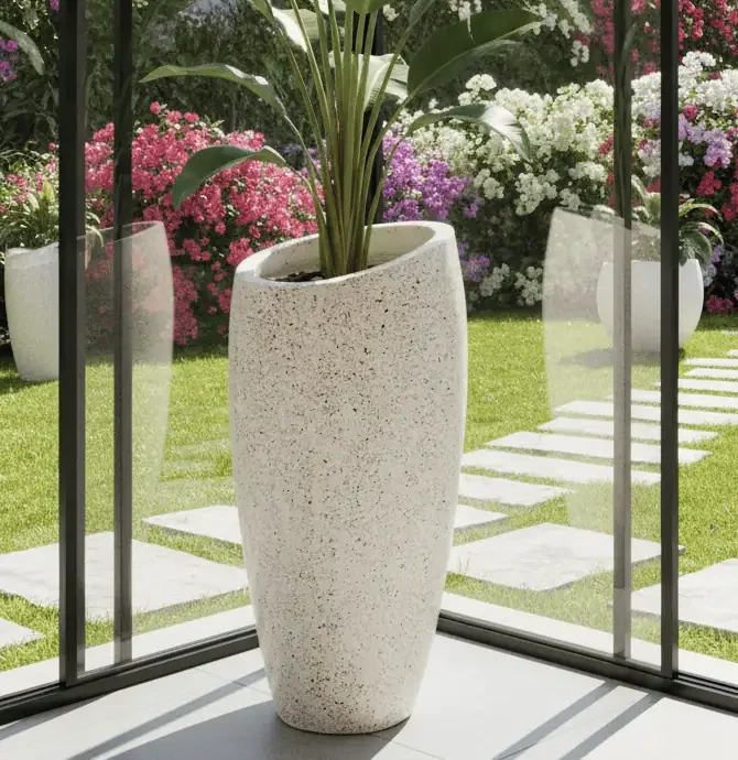 Pot Tanaman Terazo (Teraso) Diameter Miring 35x35x80cm