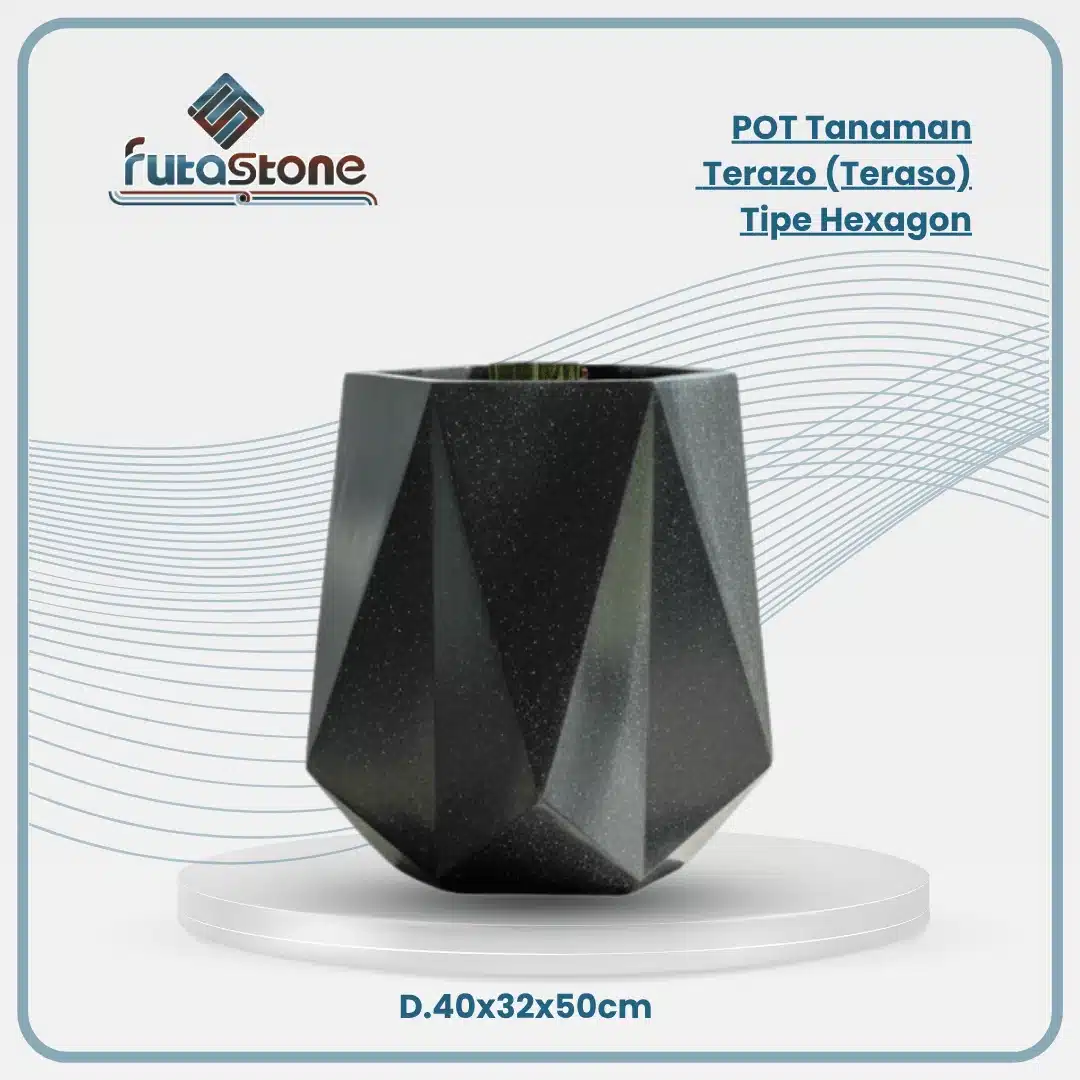 pot tanaman terazo (teraso) hexagon