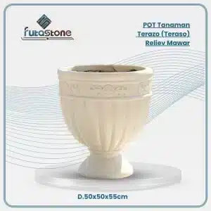 pot tanaman terazo (teraso) relief mawar